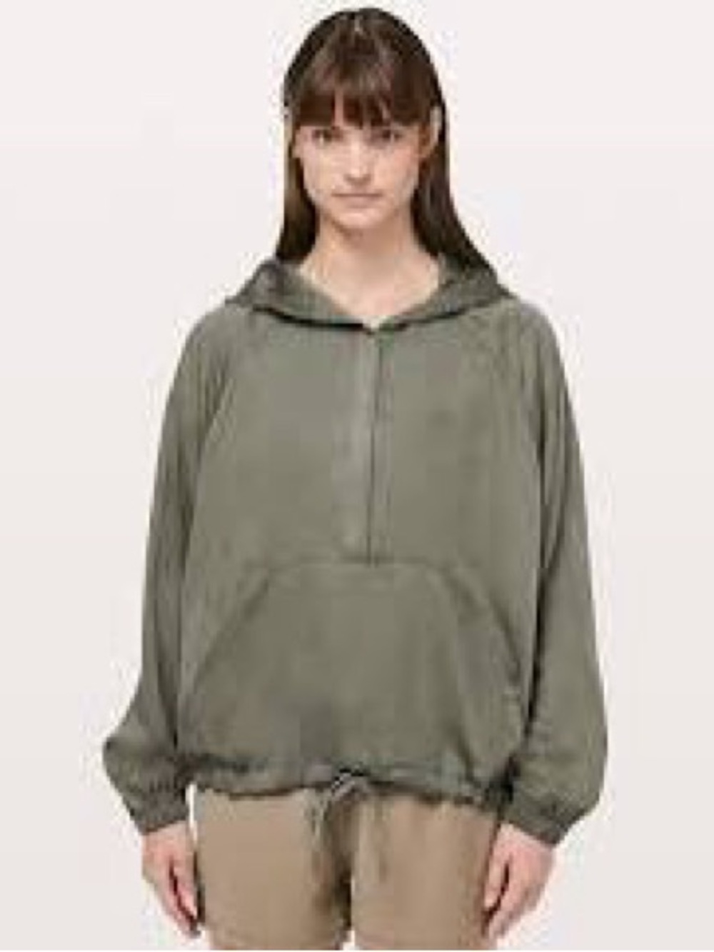 Olive Green City Stroll Hooded Pullover jacket/Hoodie